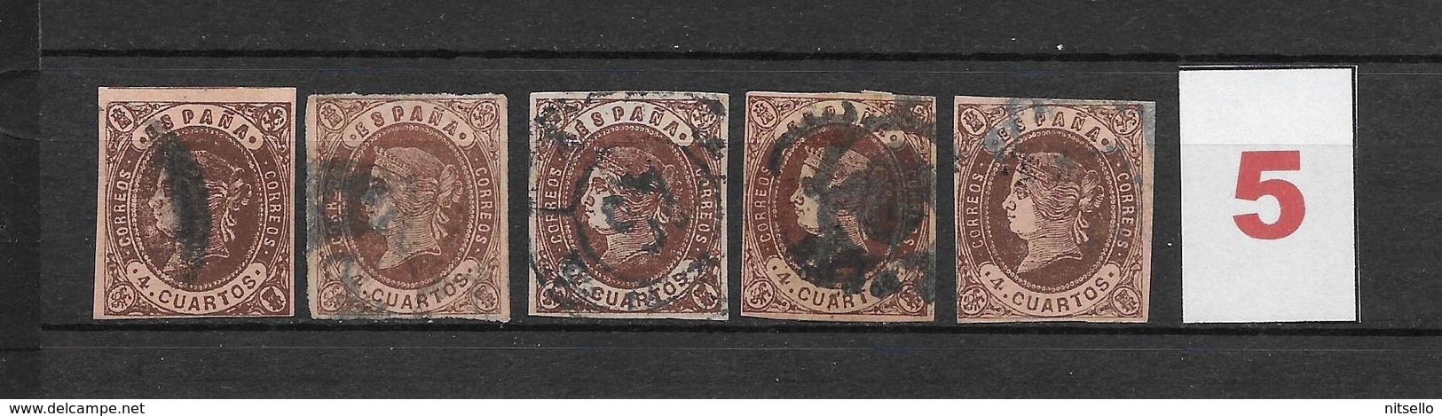 LOTE 1809 /// (C020) ESPAÑA  AÑO 1862   - EDIFIL Nº: 58  VARIEDADES DE COLOR  ¡¡¡ OFERTA !!! - Gebruikt