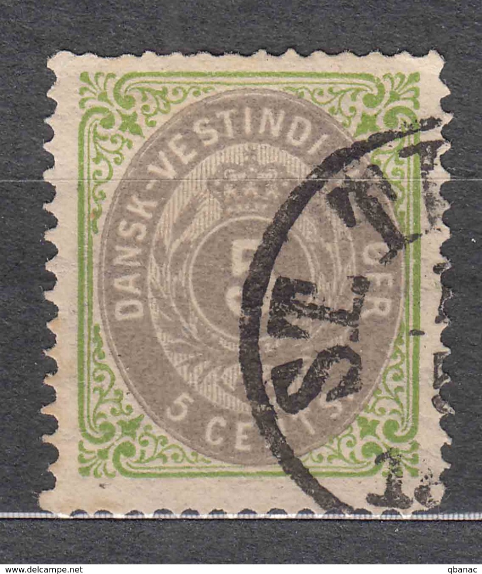 Denmark Danish Antilles (West India) 1876 Perf. 14/13,5 Normal Frame Mi#10 I Yvert#10 Used - Denmark (West Indies)