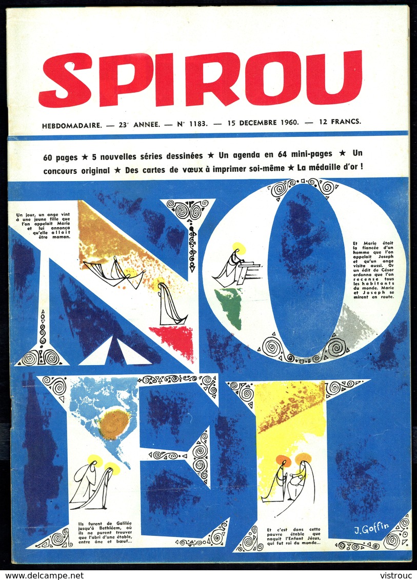 SPIROU N° 1183 -  Année 1960 - N° Spécial Noël - Couverture " NOËL ", De J. GOFFIN. - Spirou Magazine