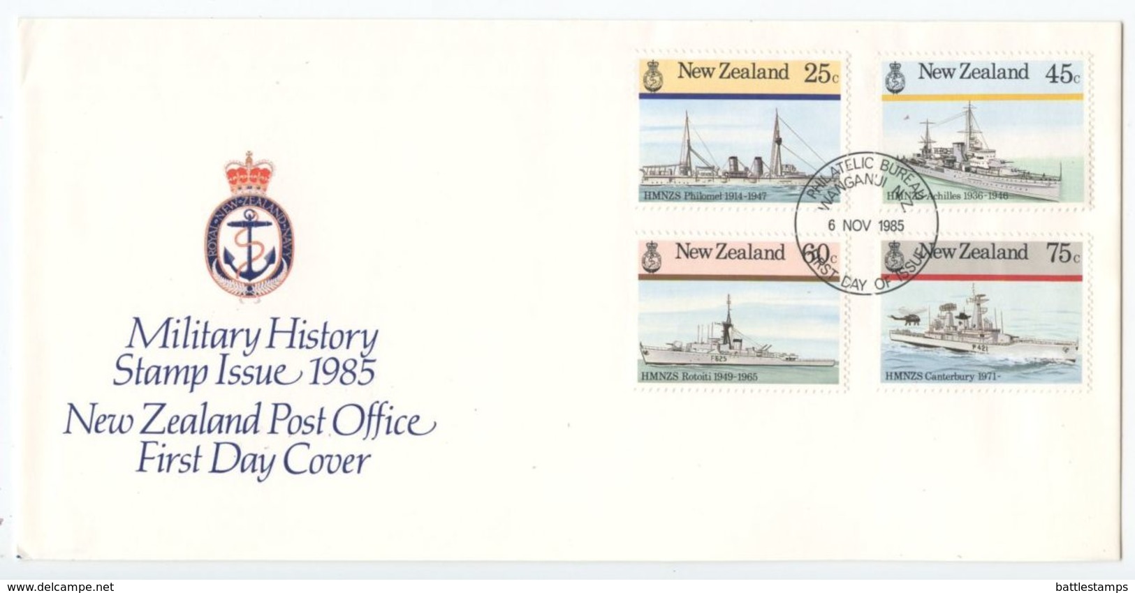 New Zealand 1985 FDC Scott 839-842 Navy Ships - FDC