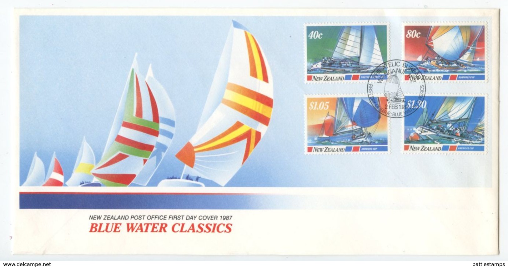 New Zealand 1987 FDC Scott 867-870 Blue Water Classics / Sailboat Races - FDC