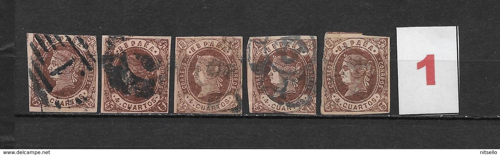 LOTE 1811 /// (C020) ESPAÑA  AÑO 1862   - EDIFIL Nº: 58  VARIEDADES DE COLOR  ¡¡¡ OFERTA !!! - Usados