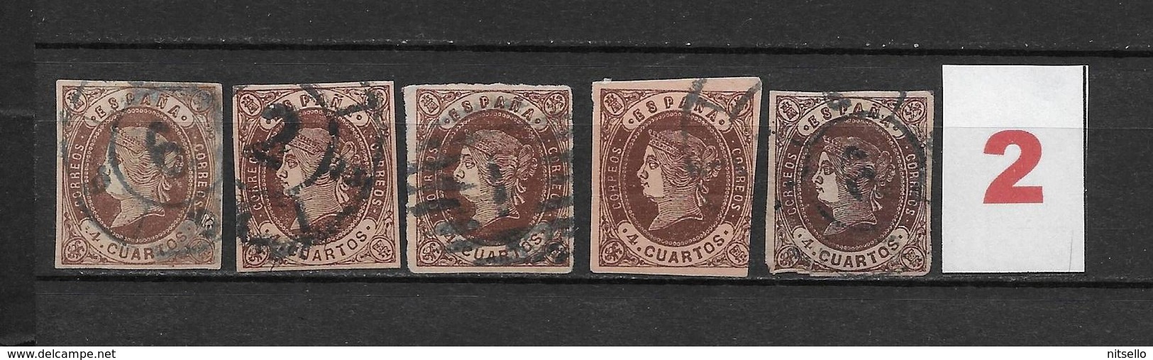 LOTE 1811 /// (C020) ESPAÑA  AÑO 1862   - EDIFIL Nº: 58  VARIEDADES DE COLOR  ¡¡¡ OFERTA !!! - Oblitérés