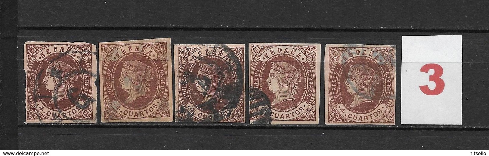 LOTE 1811 /// (C020) ESPAÑA  AÑO 1862   - EDIFIL Nº: 58  VARIEDADES DE COLOR  ¡¡¡ OFERTA !!! - Usati