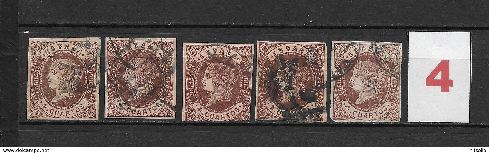 LOTE 1811 /// (C020) ESPAÑA  AÑO 1862   - EDIFIL Nº: 58  VARIEDADES DE COLOR  ¡¡¡ OFERTA !!! - Gebruikt