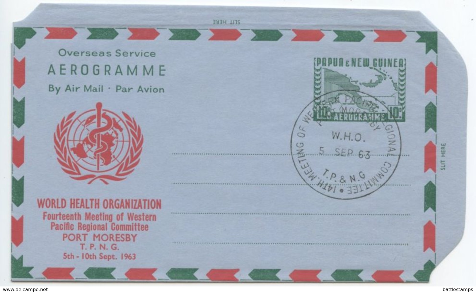 Papua New Guinea 1963 Aerogramme 14th WHO Meeting Of West. Pacific Committee - Papoea-Nieuw-Guinea