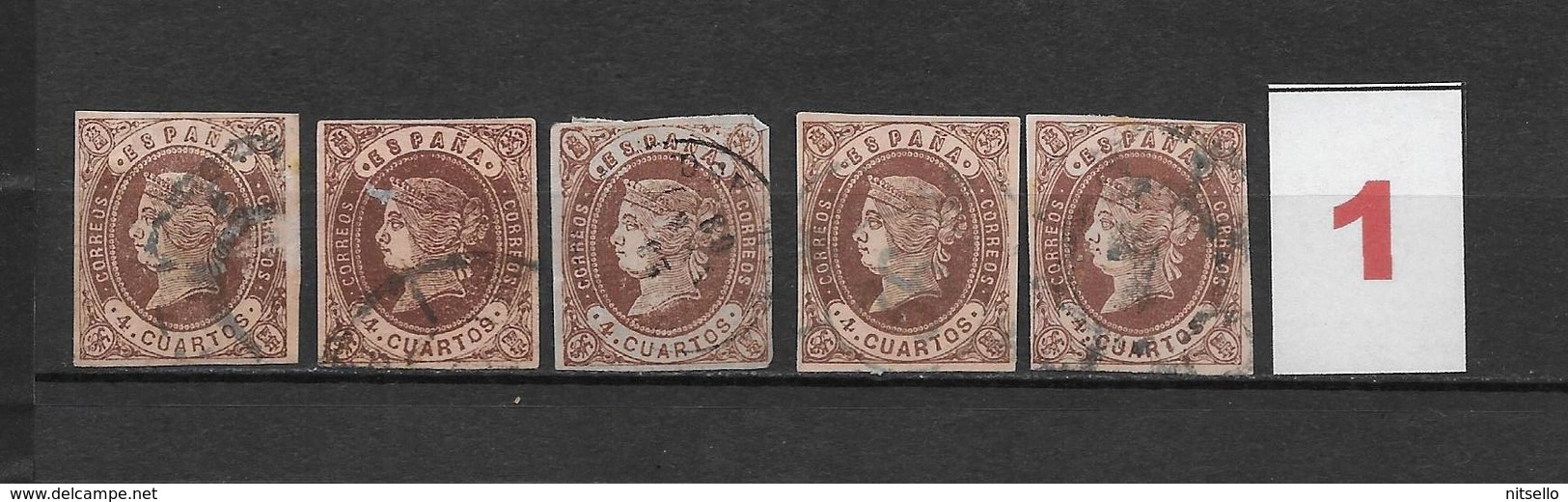 LOTE 1812  /// (C020) ESPAÑA  AÑO 1862   - EDIFIL Nº: 58  VARIEDADES DE COLOR  ¡¡¡ OFERTA !!! - Used Stamps