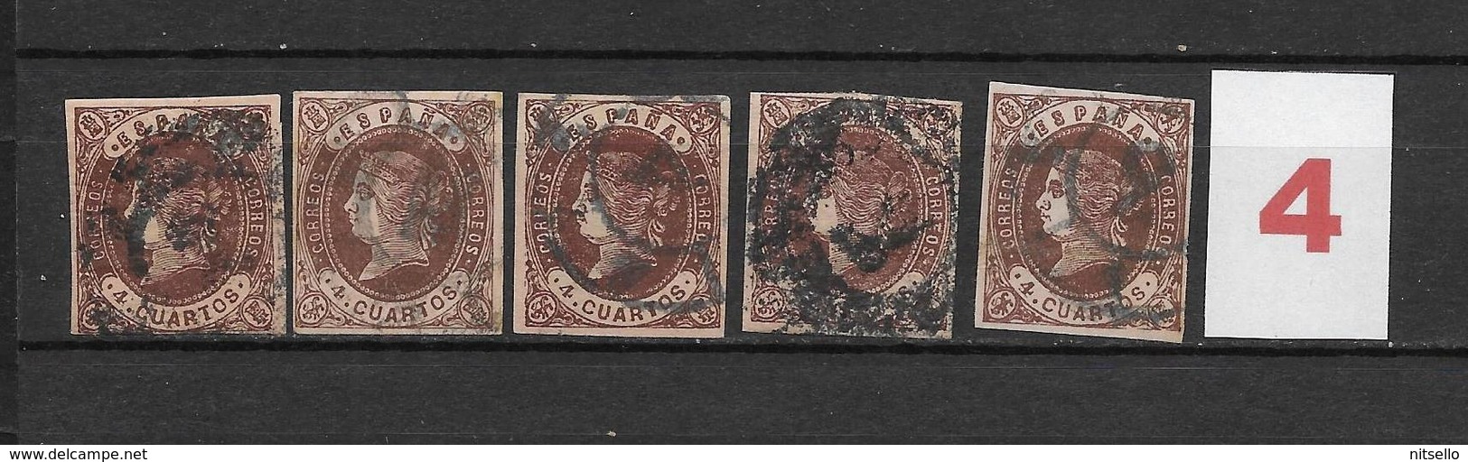 LOTE 1812  /// (C020) ESPAÑA  AÑO 1862   - EDIFIL Nº: 58  VARIEDADES DE COLOR  ¡¡¡ OFERTA !!! - Used Stamps