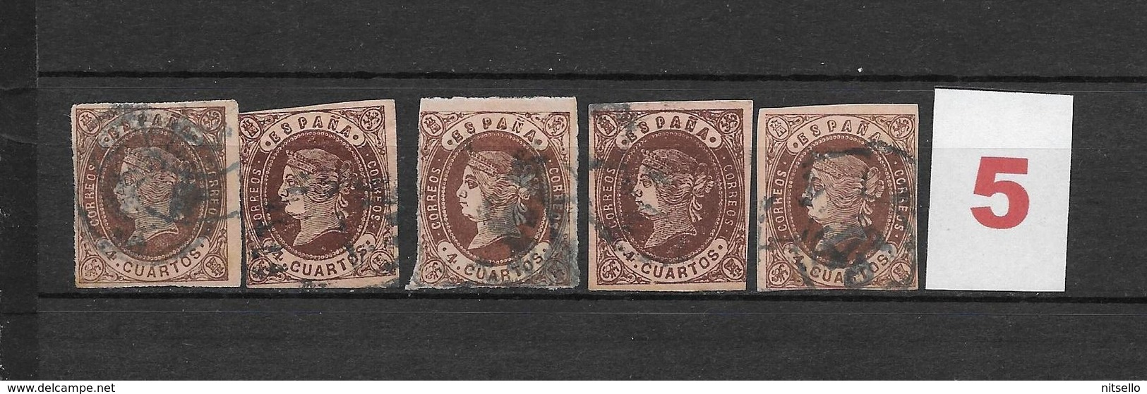 LOTE 1812  /// (C020) ESPAÑA  AÑO 1862   - EDIFIL Nº: 58  VARIEDADES DE COLOR  ¡¡¡ OFERTA !!! - Usati