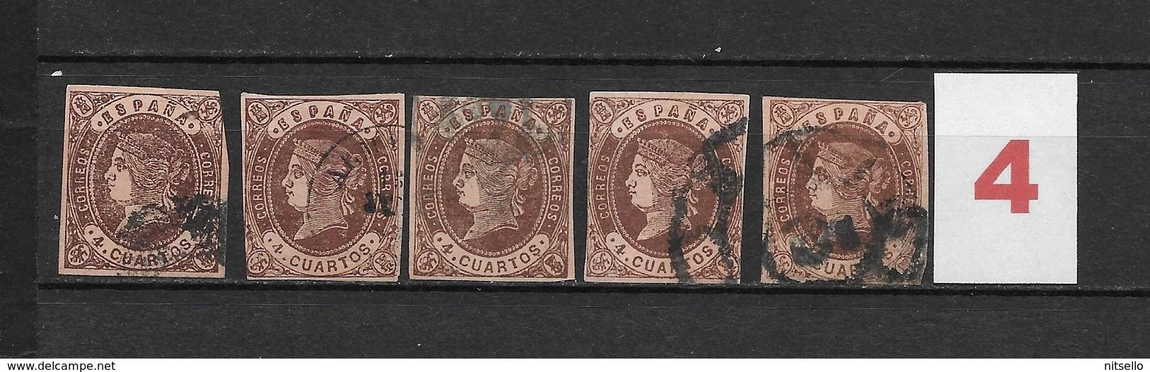 LOTE 1812  /// (C020) ESPAÑA  AÑO 1862   - EDIFIL Nº: 58  VARIEDADES DE COLOR ¡¡¡ OFERTA !!! - Gebraucht