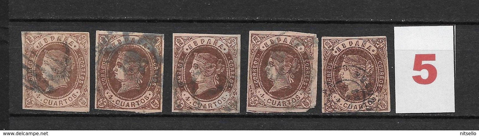 LOTE 1812  /// (C020) ESPAÑA  AÑO 1862   - EDIFIL Nº: 58  VARIEDADES DE COLOR ¡¡¡ OFERTA !!! - Used Stamps