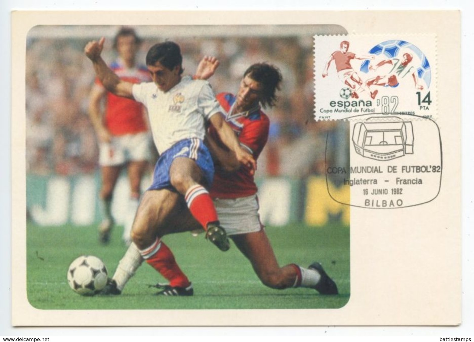 Spain 1982 Postcard World Cup Soccer '82 England Vs. France, Scott 2293 - 1982 – Spain