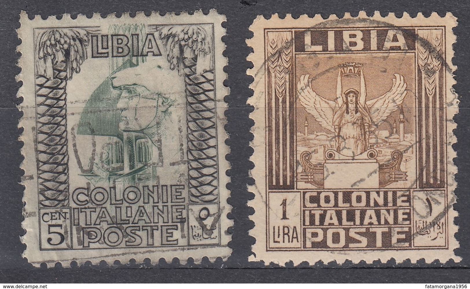 LIBIA (COLONIA ITALIANA) - Lotto Di 2 Valori Usati: Yvert 46a E 53a, Come Da Immagine. - Libia