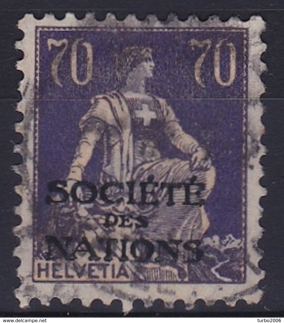 Switzerland / Schweiz / Suisse: 1924-37 Sitzende Helvetia 70 C Violet/gelb Mit Aufdruck S.d.N. Michel S.d.N D 21 X - Dienstzegels