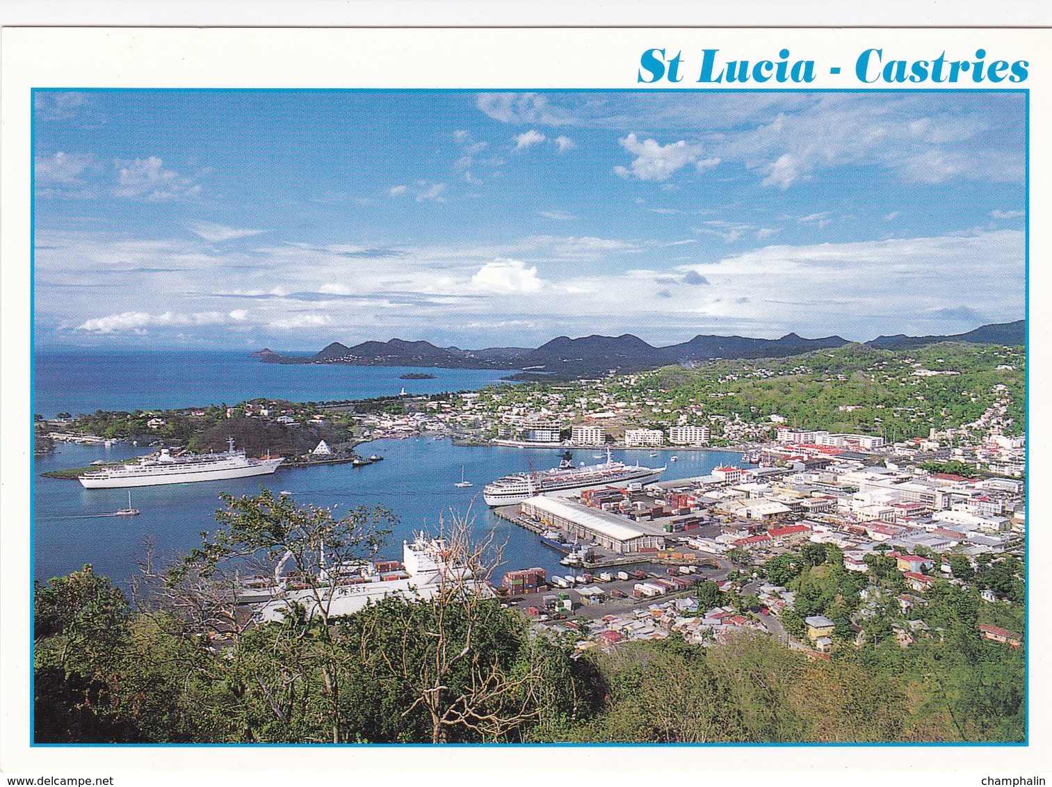 Sainte-Lucie - Saint-Lucia - Castries Harbour - Port - Bateau Croisière Paquebot Antilles West Indies Caribbean Caraibes - St. Lucia