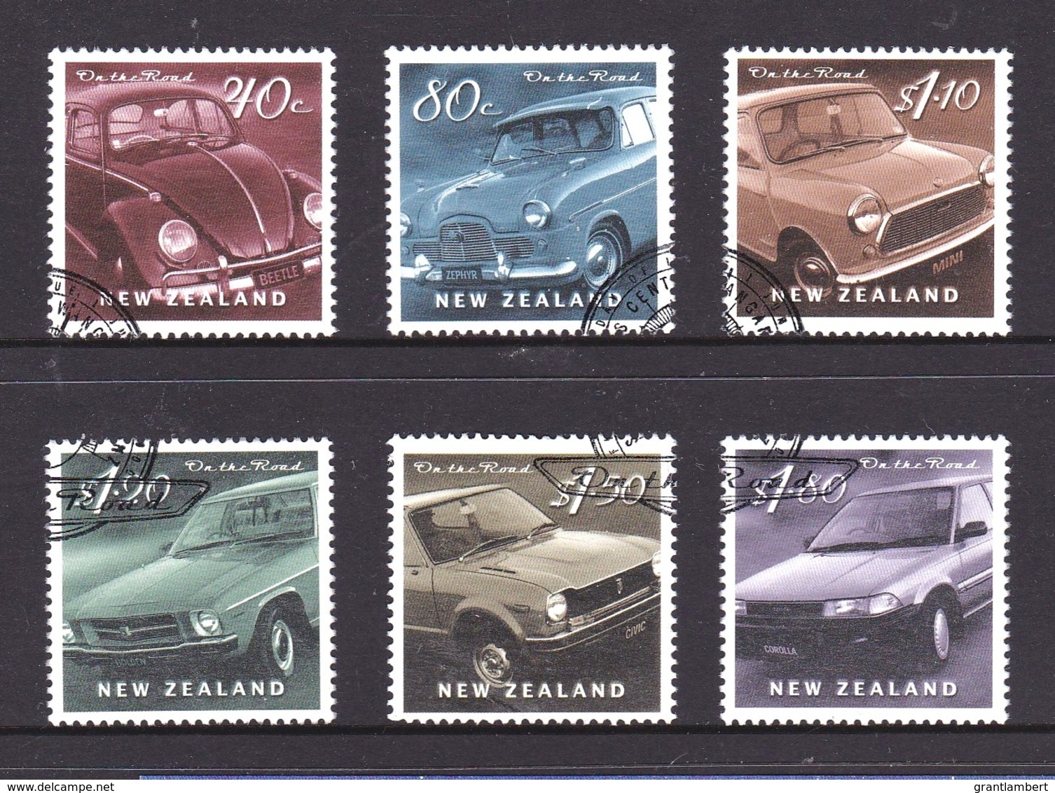 New Zealand 2000 On The Road - Cars Set Of 6 Used - Used Stamps