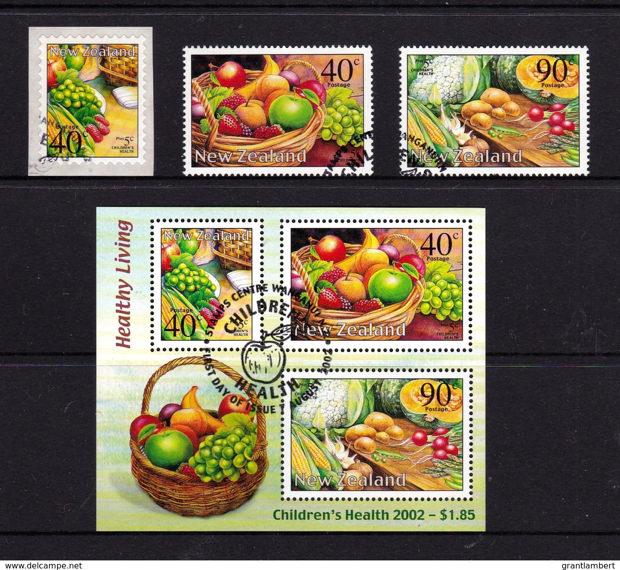 New Zealand 2002 Health - Healthy Living Set Of 3 + Minisheet Used - Used Stamps