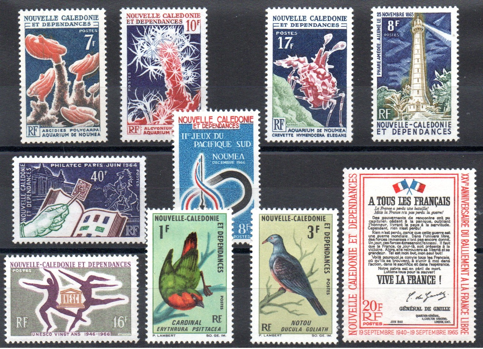 NOUVELLE CALEDONIE - YT N° 322 à 331 - Neufs * - MH -  Cote 55,60 € - Unused Stamps