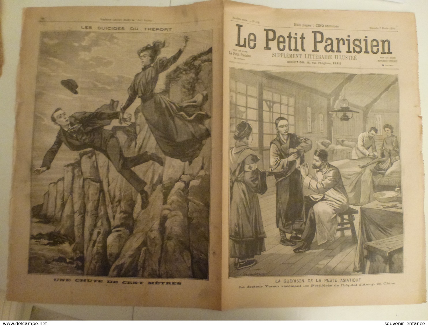 Journal Le Petit Parisien 418 7 Février 1897 Guérison De La Peste Asiatique Hopital D'Amoy Chine Yersin Suicide Tréport - 1850 - 1899