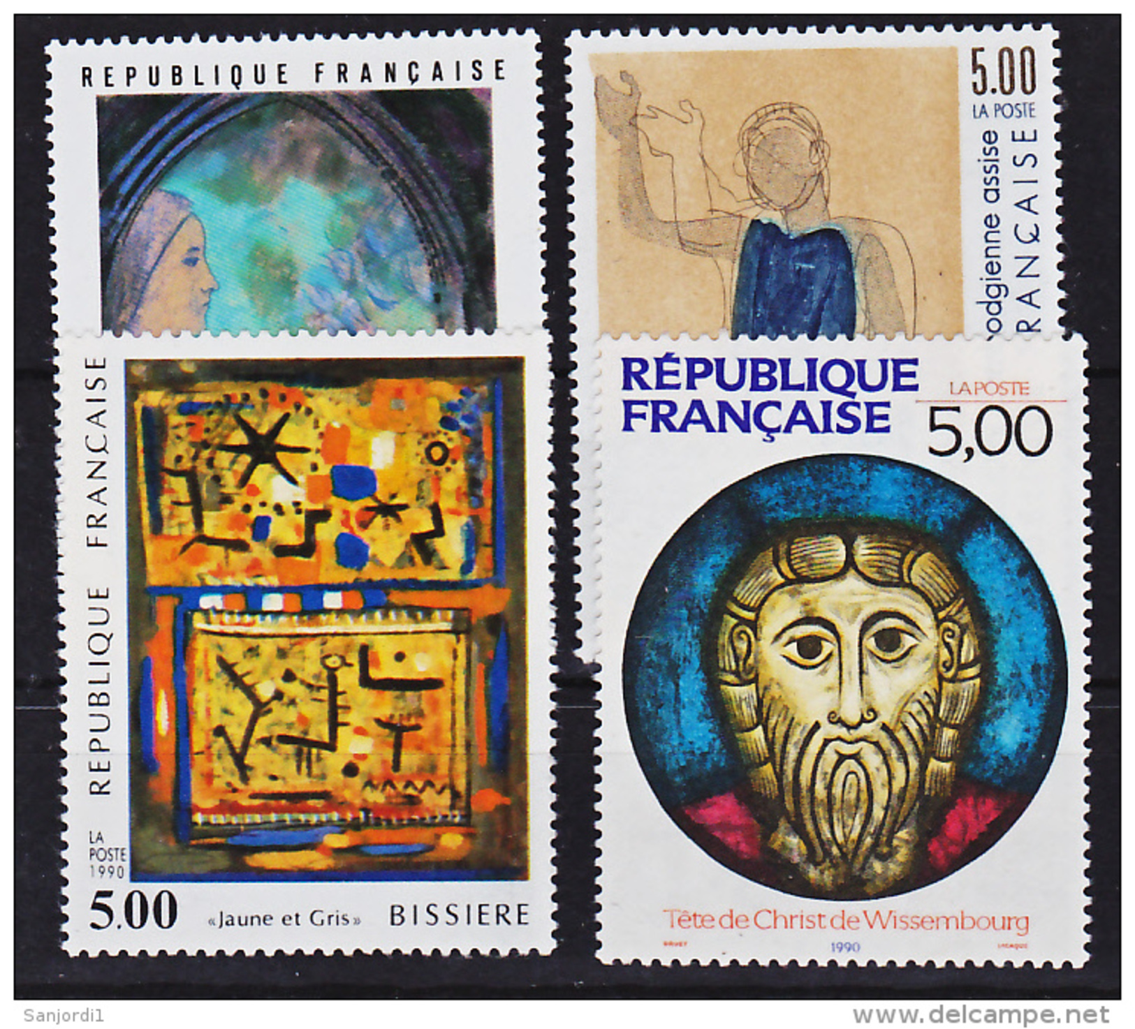 France 2635 2637 2672 Tableaux 1990 Neuf ** TB MNH  Sin Charnela Faciale 3.05 - Neufs