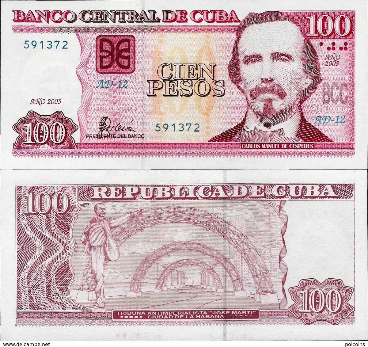 Cuba 2005 - 100 Pesos - Pick 129b UNC - Cuba