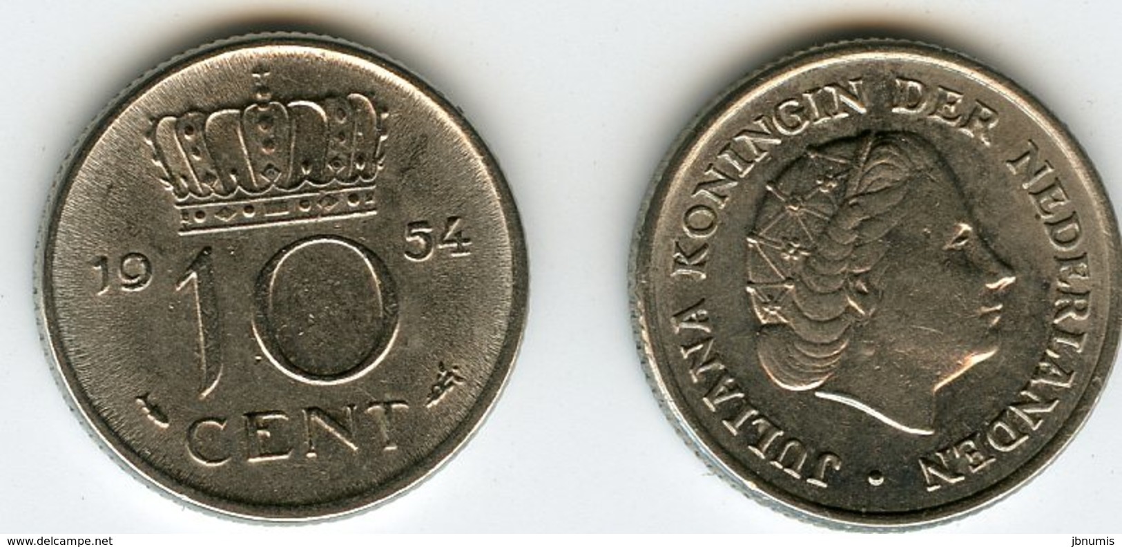 Pays-Bas Netherland 10 Cent 1954 KM 182 - 1948-1980 : Juliana