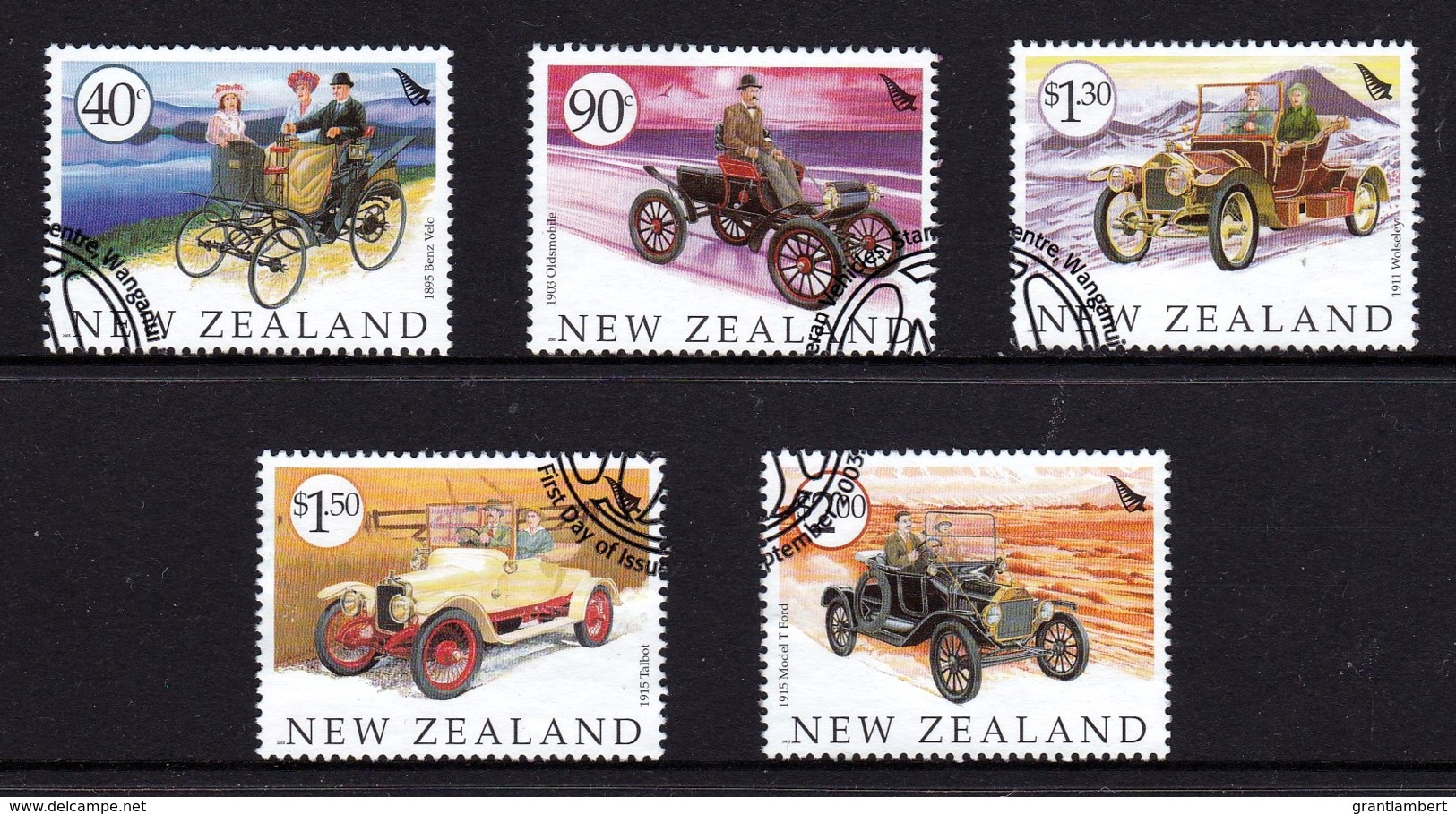 New Zealand 2003 Veteran Vehicles Set Of 5 Used - Used Stamps