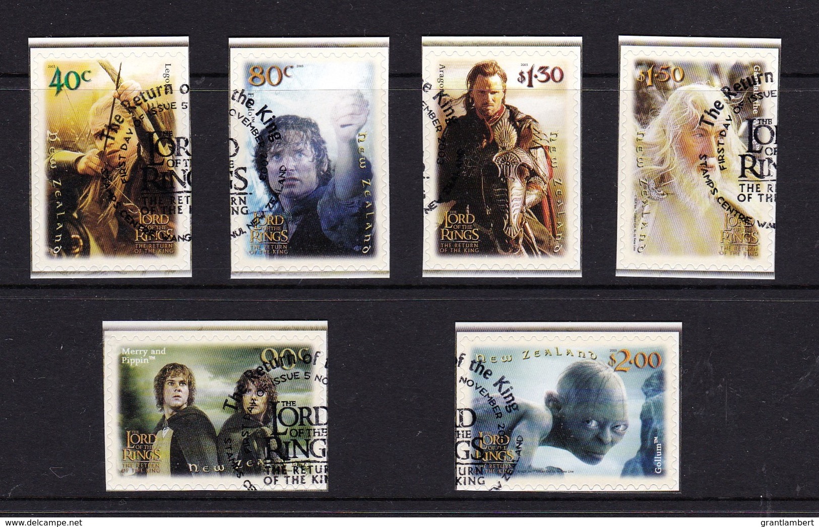 New Zealand 2003 Lord Of The Rings - Return Of The King Set Of 6 Self-adhesives CTO - Used Stamps