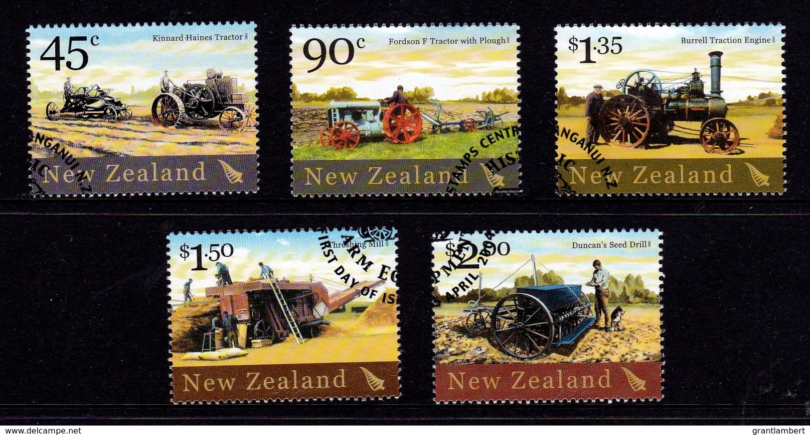 New Zealand 2004 Historic Farm Equipment Set Of 5 Used - Used Stamps