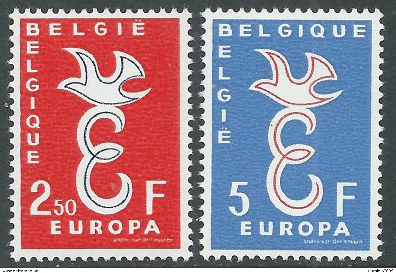 1958 EUROPA UNITA CEPT BELGIO MNH ** - F8-2 - 1958