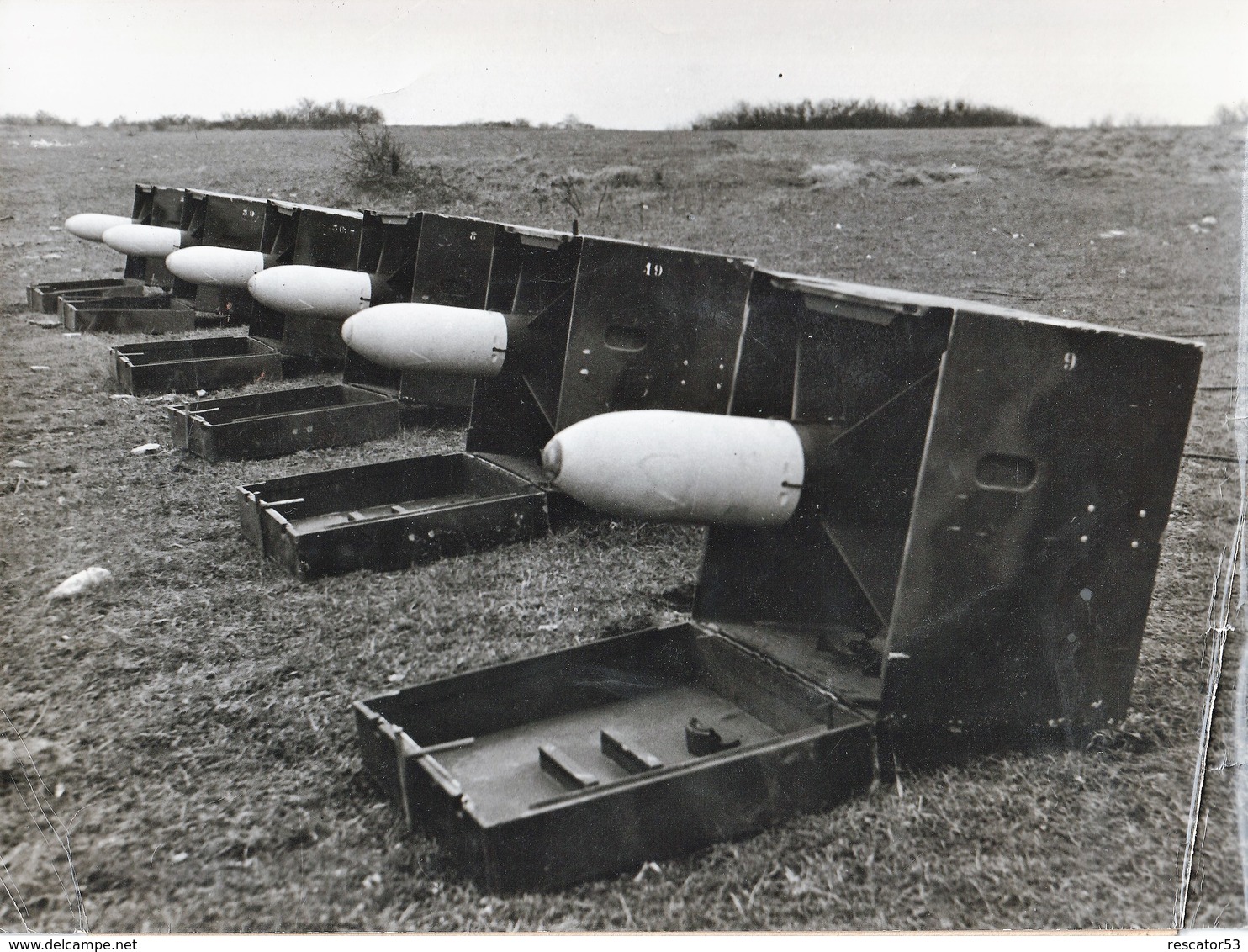 Rare Véritable Photo 24 X 18 Cm Tirs De Missiles SS-10 Au Camp De Frileuse Le 28 Mars 1955 - 1939-45