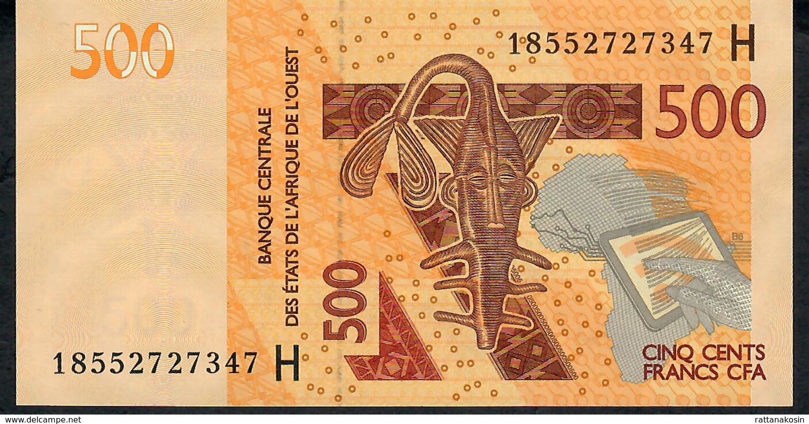 W.A.S. NIGER P619Hg 500 FRANCS 2018.  UNC. - Niger