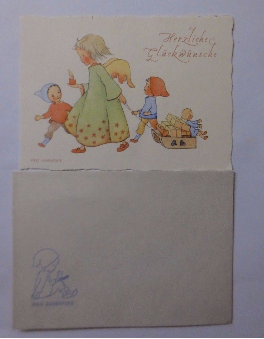 "Weihnachten, Engel, Zwerge, Schlitten, Spielzeug"1946,Kleines Kärtchen♥ - Sonstige & Ohne Zuordnung