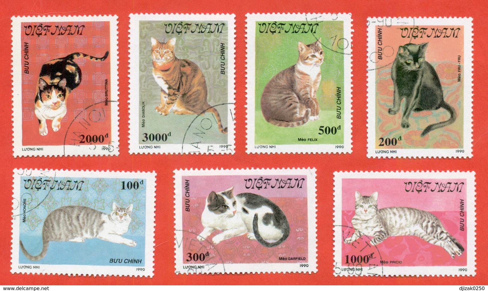 Vietnam 1990. Cats. Complete Series. - Domestic Cats