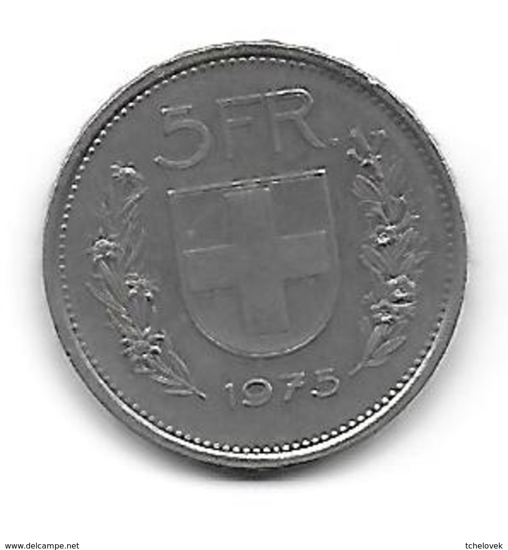 (Monnaies). Suisse Swizerland Helvetia 5 Fr 1975 - Autres & Non Classés