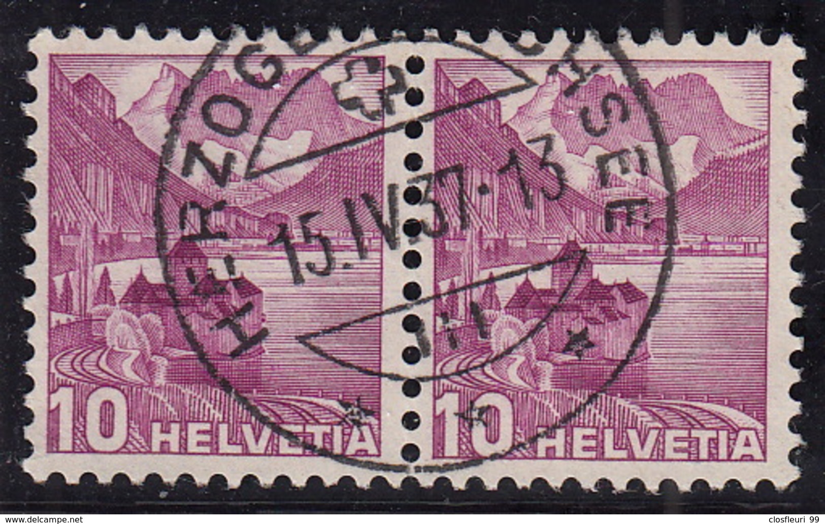 Herzogenbuchsee (BE) Rund-Voll-Stempel 15.4.1937. Luxus - Marcophilie