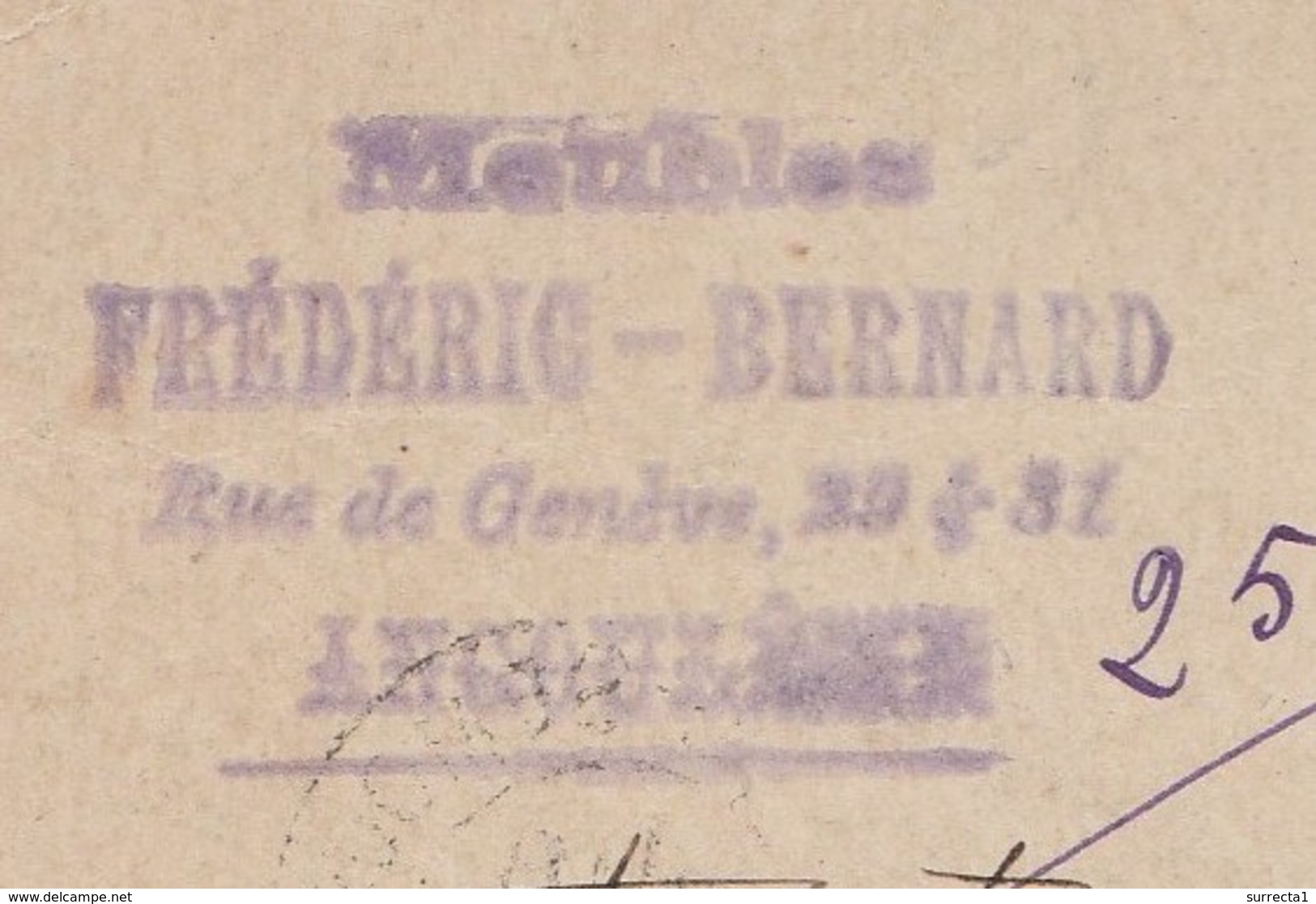 Carte Commerciale 1895 / Entier / FREDERIC BERNARD / Meubles / Rue De Genève / 16 Angoulême Charente - Autres & Non Classés