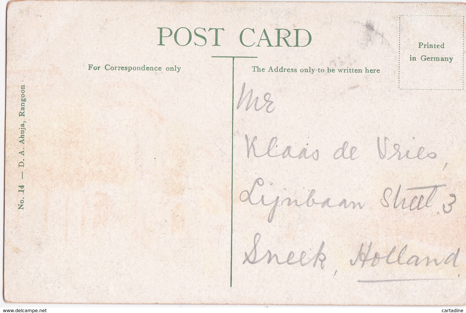 CPA The Strand - Rangoon - India Postage - Myanmar (Burma)