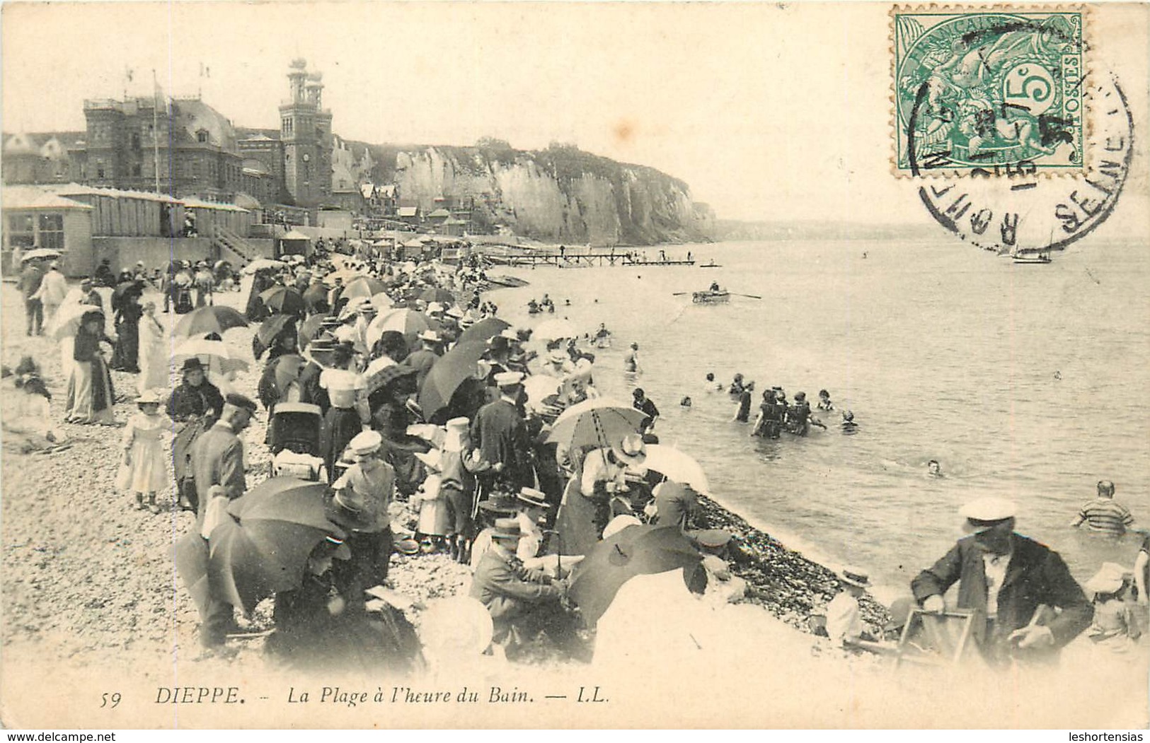 DIEPPE PLAGE A L'HEURE DU BAIN TRES ANIMEE - Dieppe