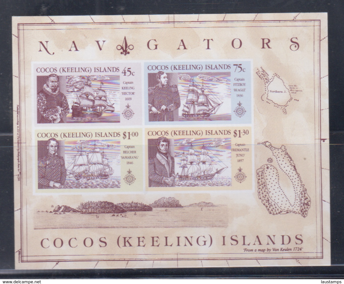 Cocos (Keeling) Islands 1990 Navigators S/S MNH - Cocos (Keeling) Islands