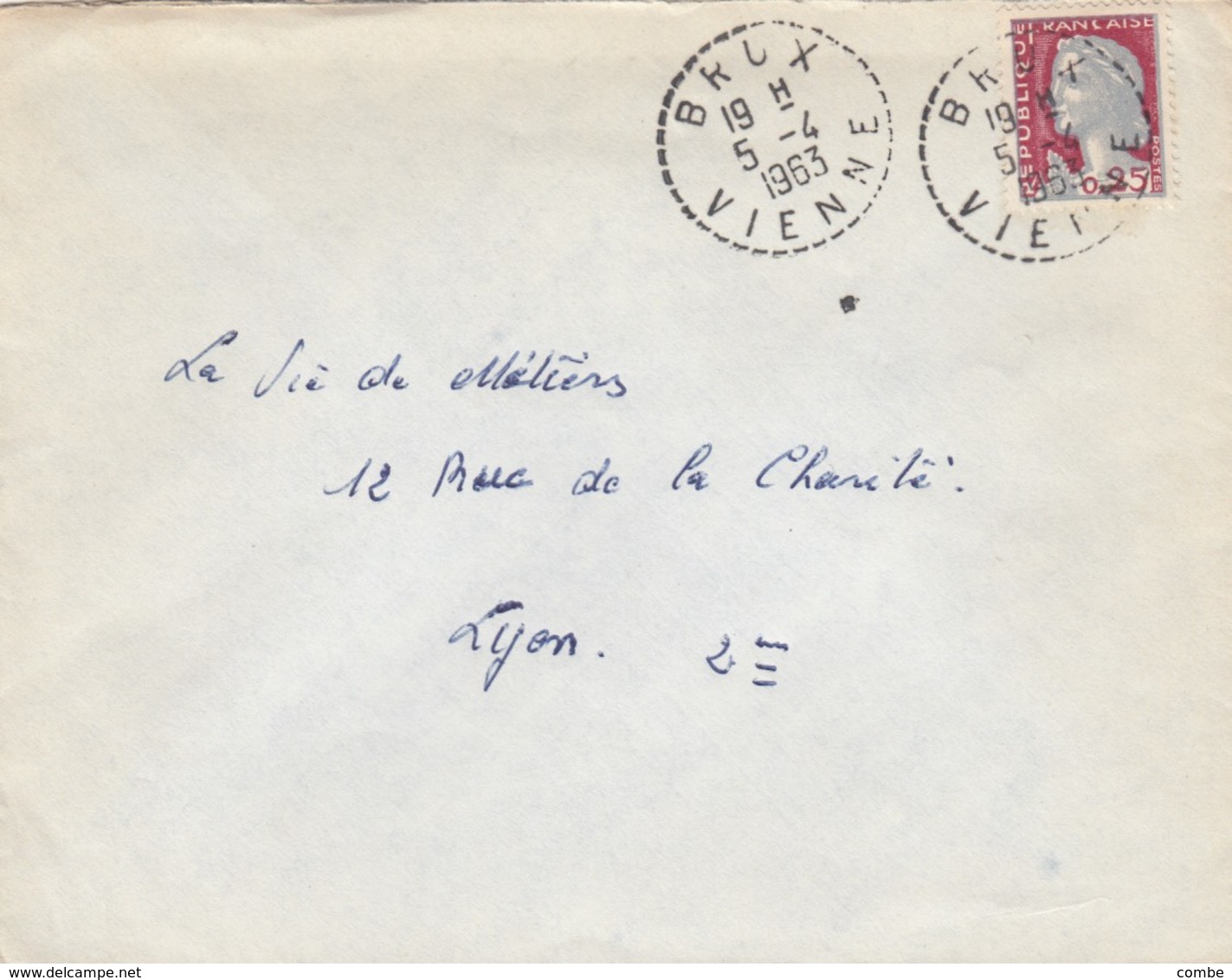 LETTRE. CACHET PERLÉ. RECETTE DISTRIBUTION.  VIENNE BRUX - 1921-1960: Modern Period