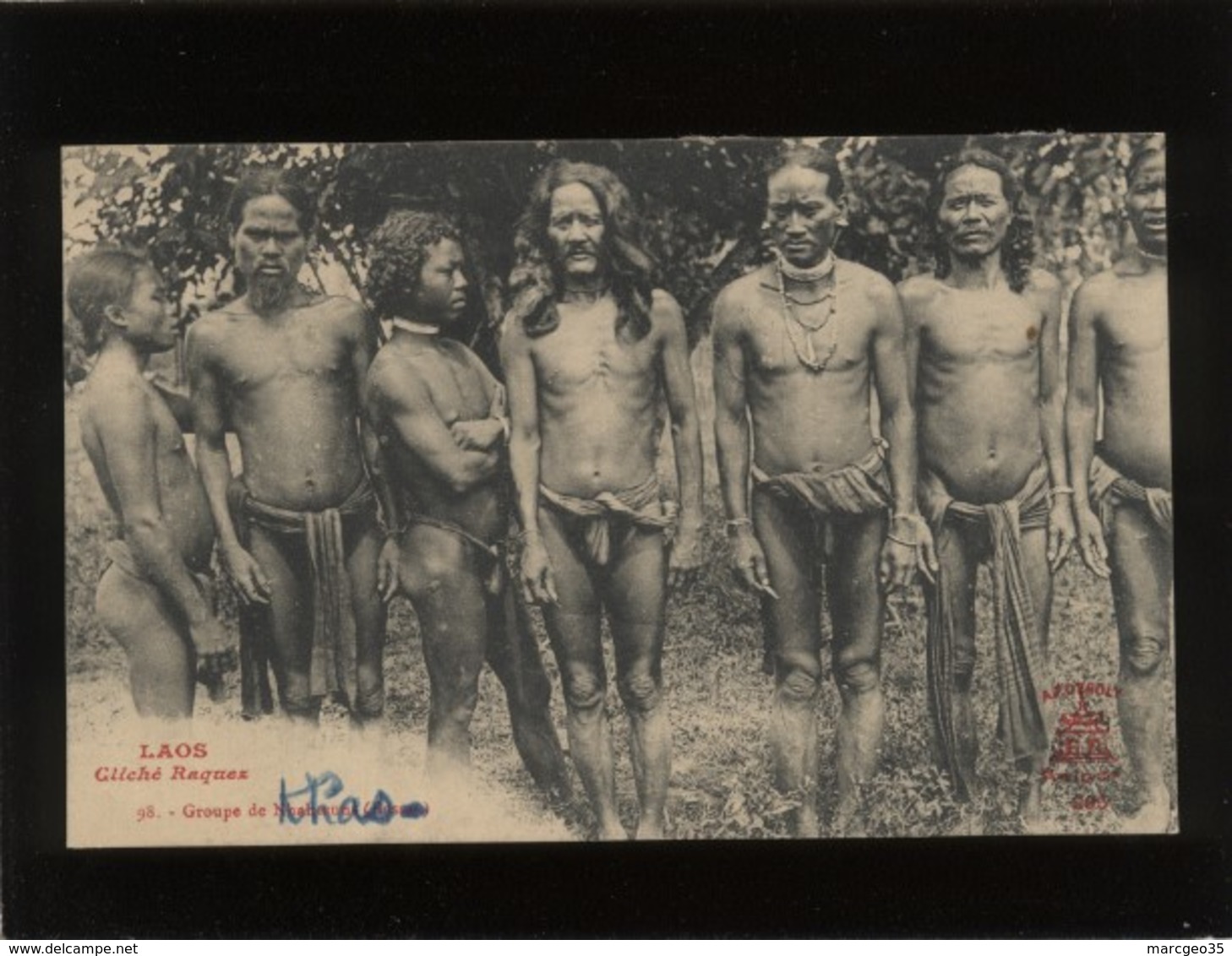 Laos Groupe De Nhahoeuns ( Khas  édit. Raquez N° 98 Hommes Presque Nus - Laos