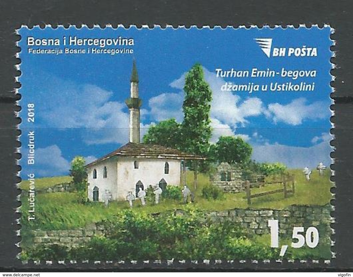 BH 2018-762 Mosque In USTIKOLINI, BOSNA AND HERCEGOVINA, 1 X 1v, MNH - Islam