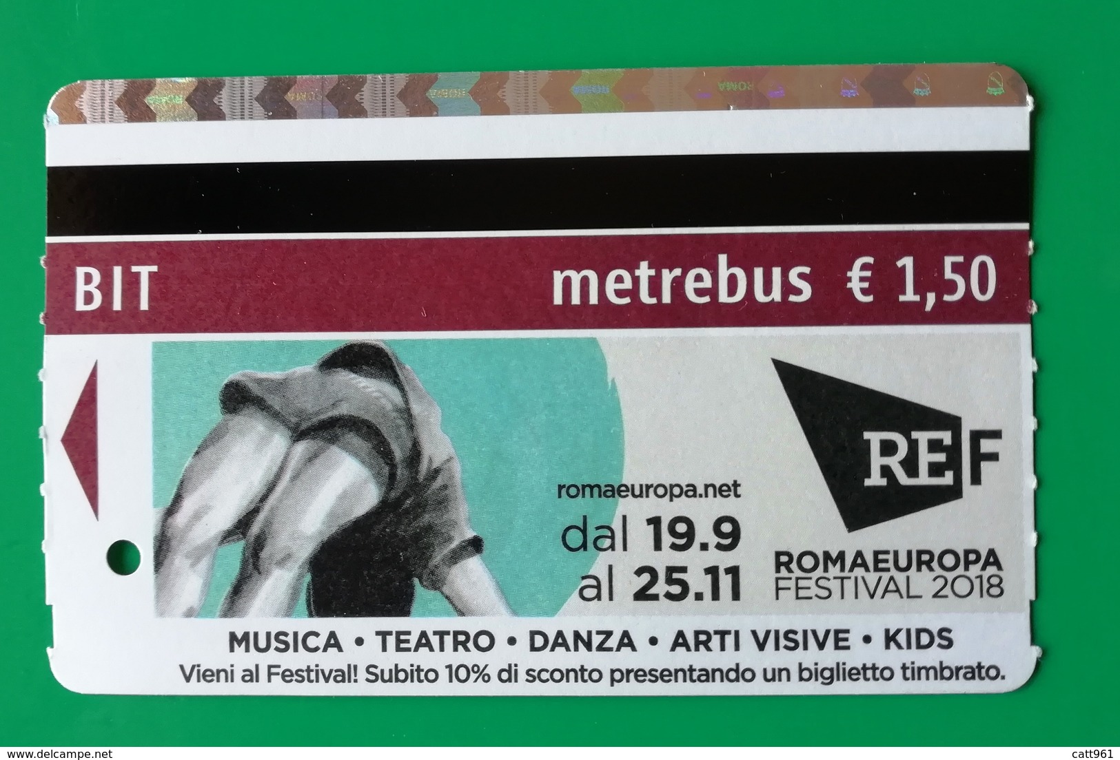 BIGLIETTO BIT TICKET METREBUS ROMA  ROMA EUROPA FESTIVAL 2018 - Europe