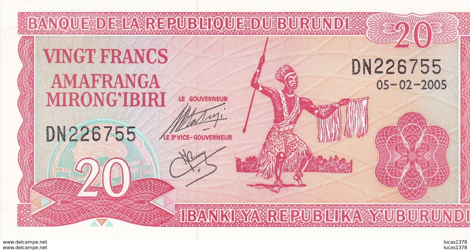 BURUNDI 20 FRANCS 2007 / NEUF - Burundi