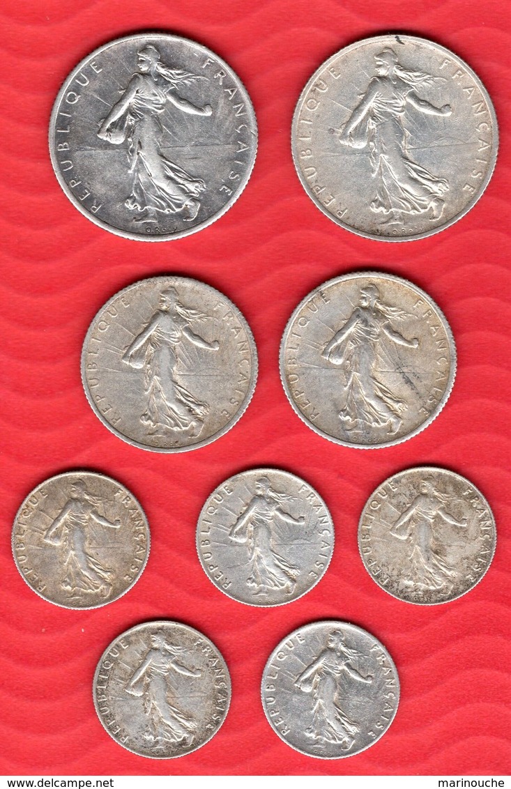 Lot De 9 Pièces En Argent : 5 X 50cts, 2 X 1 Franc, 2 X 2 Francs - Total De 42.56 Grammes - Autres & Non Classés