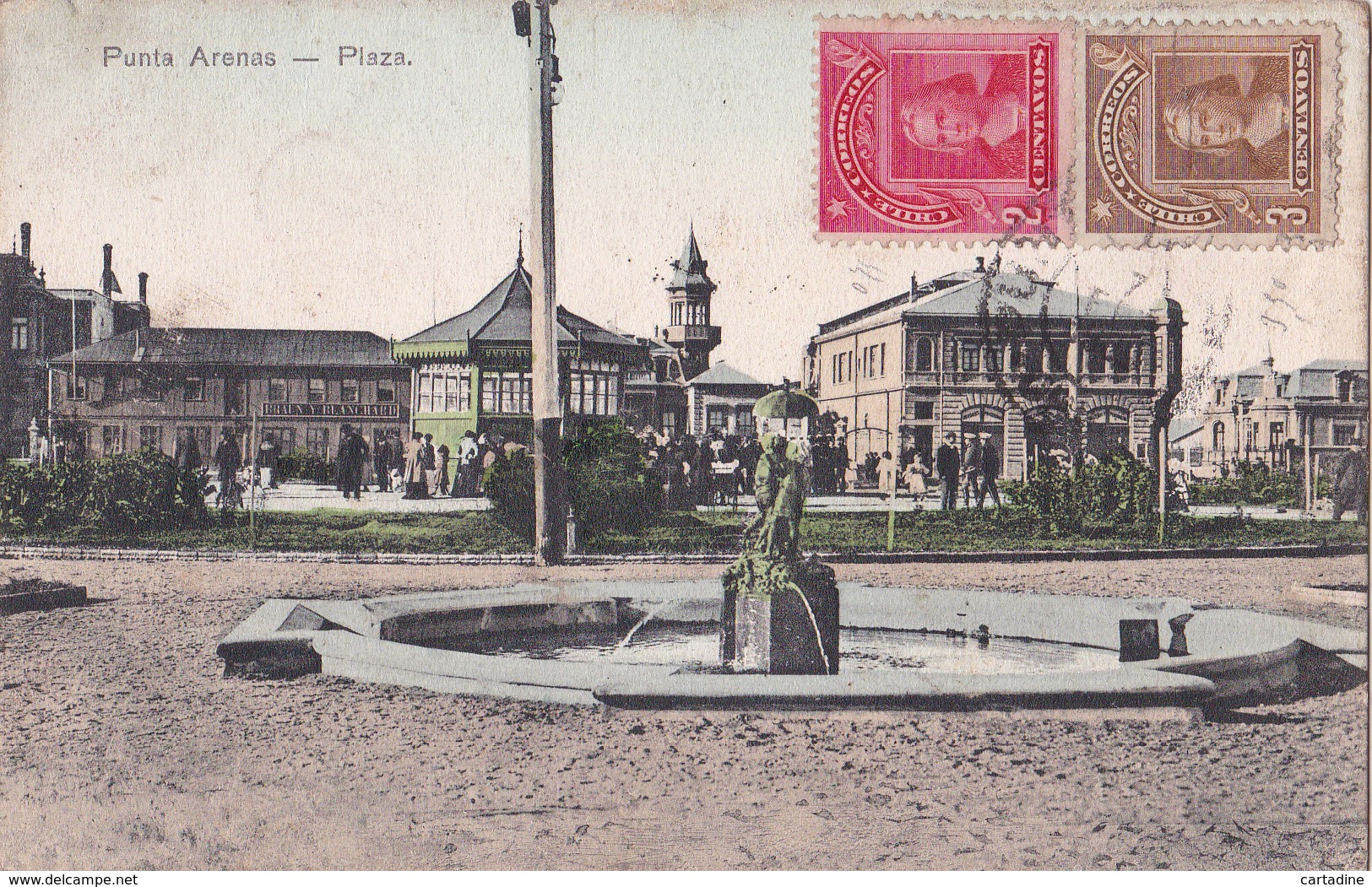 CPA  Chili - Punta Arenas - Plaza - 1909 - Chili