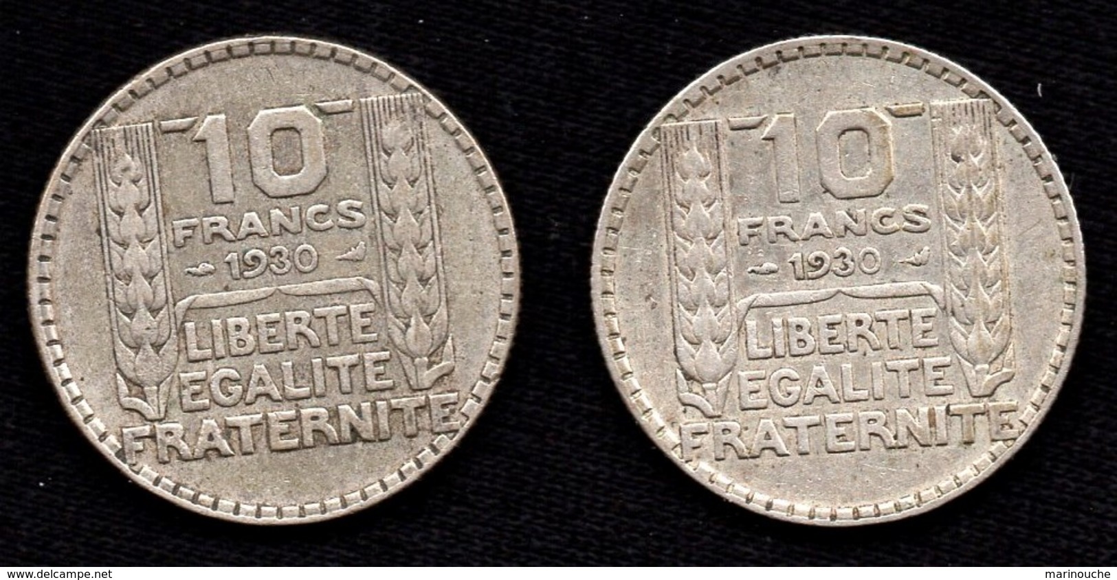 Lot De 2 Pièces En Argent De 10 Francs TURIN 1930 - Total De 19.98 Grammes - Autres & Non Classés