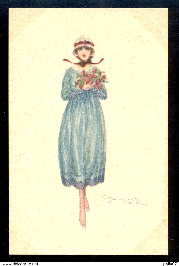 Bompard - Woman In Dress / Artistica Riservata 915-5 / Not Circulated Postcard, 2 Scans - Bompard, S.