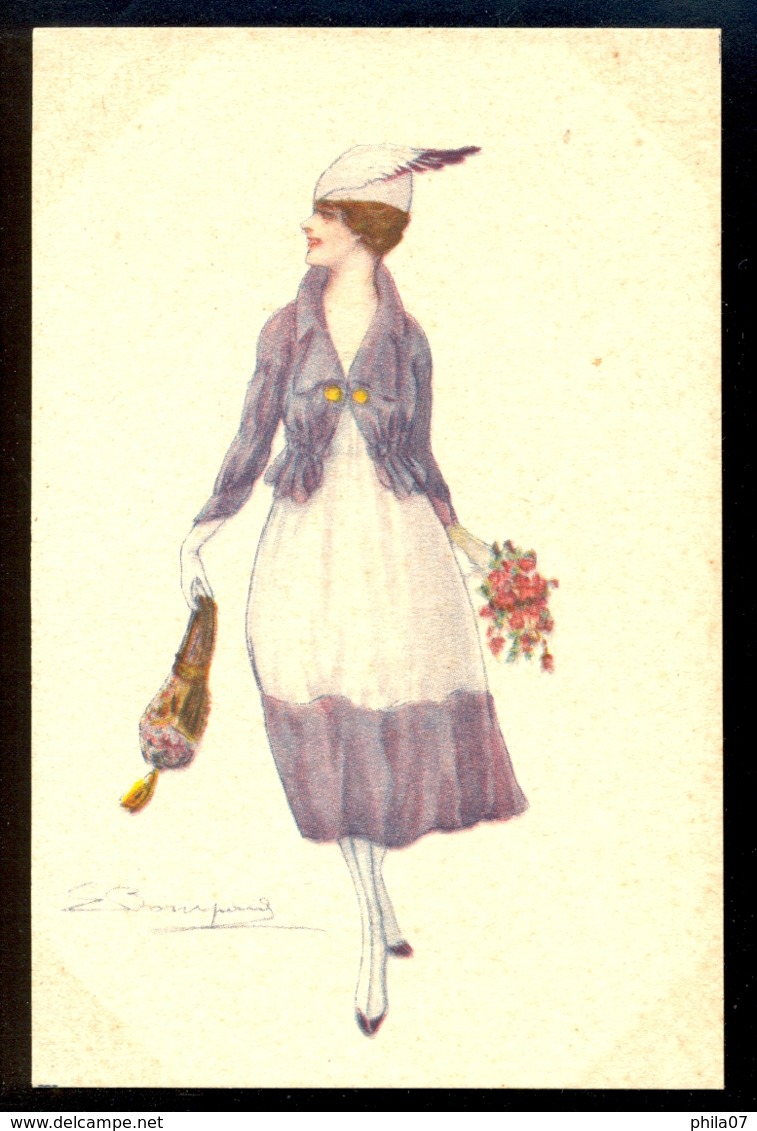 Bompard - Woman In Dress / Artistica Riservata 915-6 / Not Circulated Postcard, 2 Scans - Bompard, S.